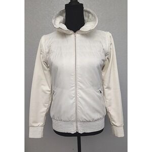 Nike Golf Jacket Vest Womens Small Ivory Puffy Removable Sleeves Pickle‎ ball S